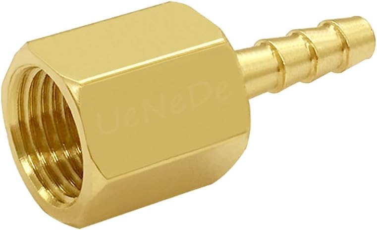 Uenede 6PCS Brass Hose Barb Fittings 1/8" NPT Female to 3/16" Barb Adapter Connector for Water/Oil/Gas - Image 5